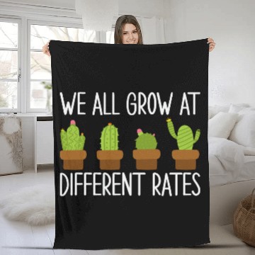 Discover We All Grow at Different Rates Preschool Teacher Fleece Blankets
