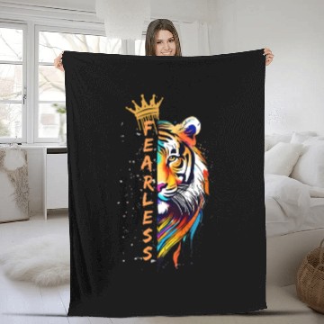 Discover FEARLESS LIKE TIGER Fleece Blankets