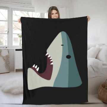 Discover Shark Stepping On A Brick Toy Funny Internet Meme Fleece Blankets