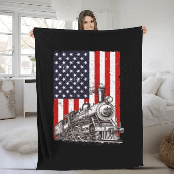 Discover Cool Train Art Train Collector Train Lover Fleece Blankets