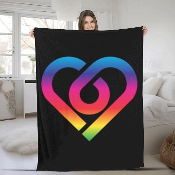 Discover Rainbow Heart Homosexuality LGBT Love Fleece Blankets