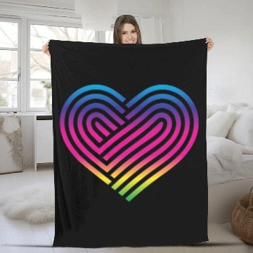 Discover Rainbow Heart Homosexuality LGBT Love Fleece Blankets