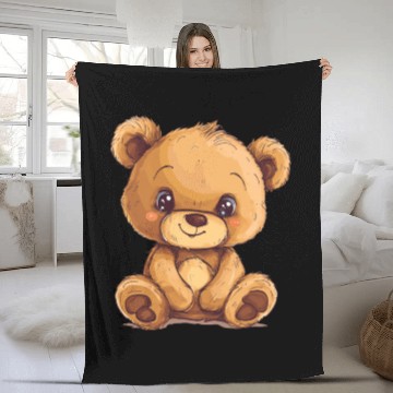 Discover Cute Kawaii Teddy Bear Clipart, Cute Teddy Bear Fleece Blankets