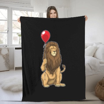 Discover Lion Balloon Fleece Blankets