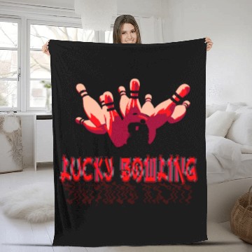 Discover Toon red lucky bowling Ball cracker Fleece Blankets