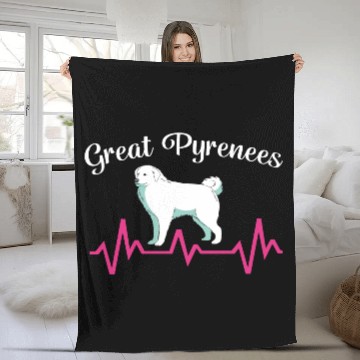 Discover Pet Lover Great Pyrenees Dog Heartbeat Fleece Blankets