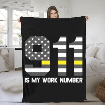 Discover 911 Is My Work Number Dispatcher Funny Dispatch911 Fleece Blankets