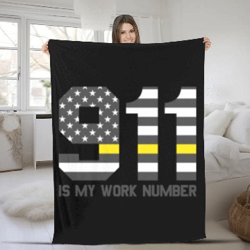 Discover 911 Is My Work Number Dispatcher Funny Dispatch911 Fleece Blankets