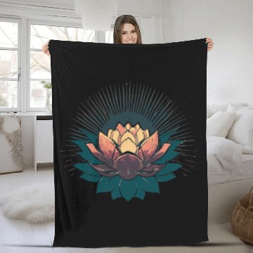 Discover Radiant Lotus: Embrace Optimism and Happiness Fleece Blankets