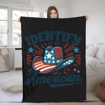 Discover I Identify as an American Proud US American Cowboy Fleece Blankets