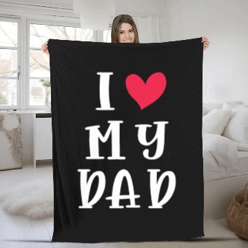 Discover I Love My Dad, Gift for Dad Birthday Fleece Blankets
