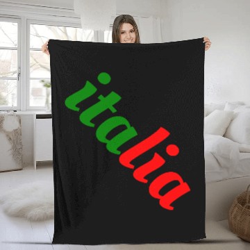 Discover Vibrant Italian Flag Typography Fleece Blankets