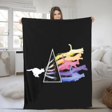 Discover Funny Science Nerd, Geek Cat Physics Rainbow Fleece Blankets
