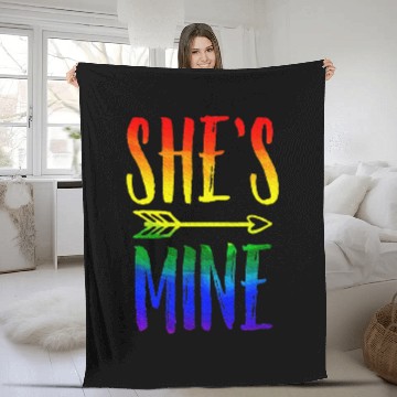 Discover I'm Hers She's Mine LGBT Pride Lesbian Couple Fleece Blankets