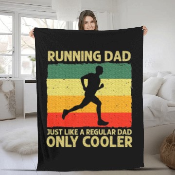 Discover Running Dad Marathon Runner Coach Marathoner Fleece Blankets