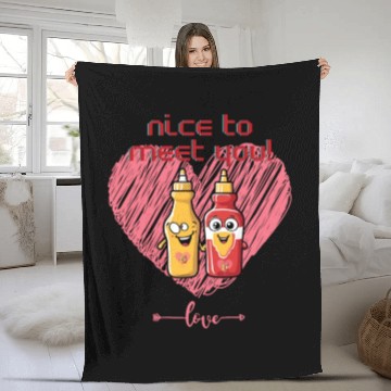 Discover Ketchup and mustard love Fleece Blankets