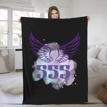 Discover Angel number 555 design Fleece Blankets