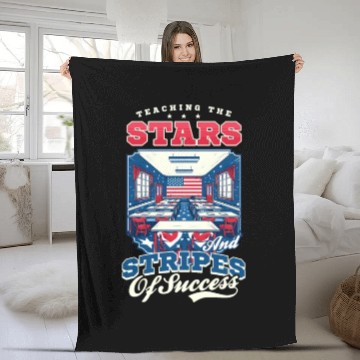 Discover Patriotic Teacher Teaching Stars Stripes Success Fleece Blankets
