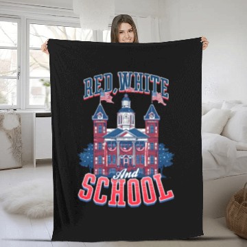 Discover Patriotic Teacher Red, White, and School Fleece Blankets