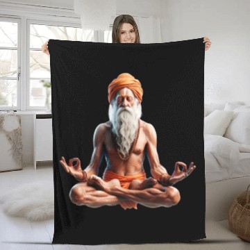 Discover Peaceful Meditation Guru Fleece Blankets