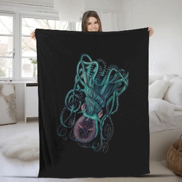 Discover Underwater Majesty: An Octopus Realm new Fleece Blankets