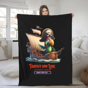 Discover pirate parrot Fleece Blankets