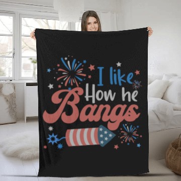 Discover I Like How He Bangs Fireworks Retro US Flag Fleece Blankets