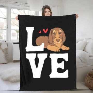 Discover Wirehaired Dachshund Owner I Love My Dachshund Fleece Blankets