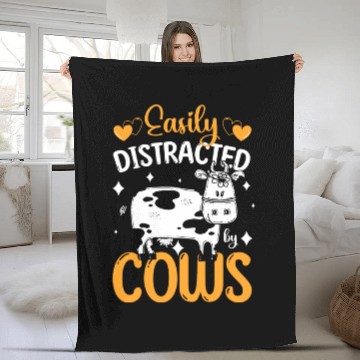 Discover Cow Farmer Livestock Farm Animal Fleece Blankets