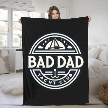 Discover Bad Dad Yacht Club Fleece Blankets