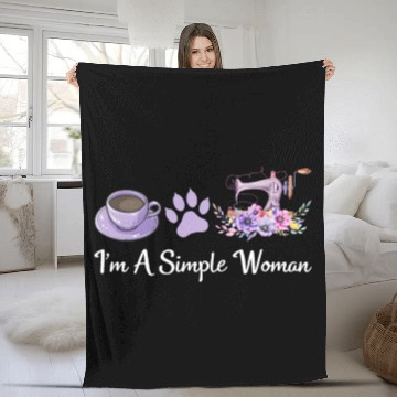 Discover I'm A Simple Woman - Cat Lover Sewing Sewing Lover Fleece Blankets