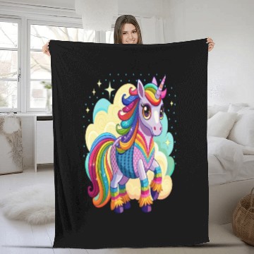 Discover Crochet Rainbow Unicorn Fleece Blankets