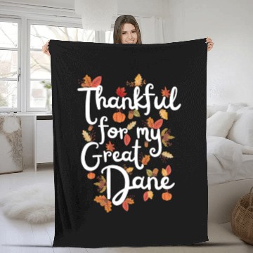 Discover Thankful for my Great Dane Thanksgiving Fleece Blankets