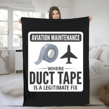 Discover Aircraft Mechanic Aviation Technician Duct Tape Fleece Blankets