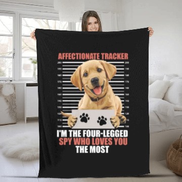 Discover Labrador AFFECTIONATE TRACKER Four Legged Spy Fleece Blankets