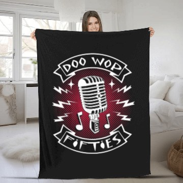 Discover Doo Wop Clothes Vintage Microphone Fleece Blankets