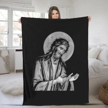 Discover Scary Knight Clothing Catholic Praying Fleece Blankets