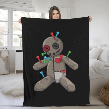 Discover Phasmophobia Voodoo doll with colorful needles Fleece Blankets