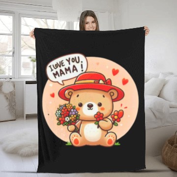 Discover Mama I love you Fleece Blankets