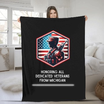 Discover Michigan Heroes Honoring Our Dedicated Veterans Fleece Blankets