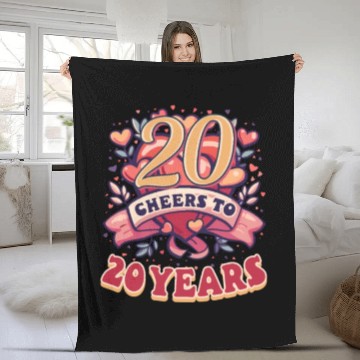 Discover 20 Years Anniversary Cheers To 20 Years! Fleece Blankets