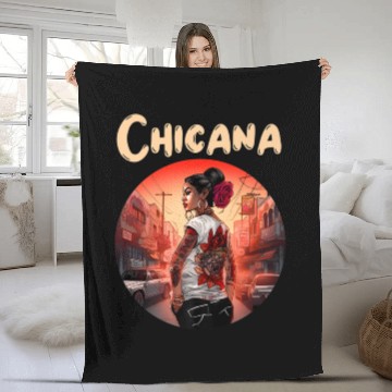 Discover Chicana Lowrider Clothes Mexican American Fleece Blankets