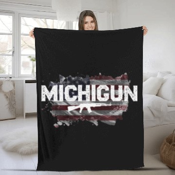 Discover Michigan Gun Lovers Fleece Blankets