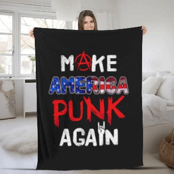 Discover Make America punk again / US Punk Rock, Punks Fleece Blankets