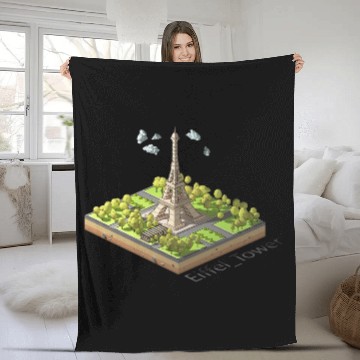 Discover Geometric low poly Eiffel Tower Fleece Blankets