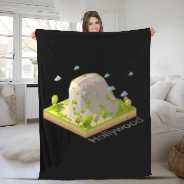 Discover Geometric low poly Hollywood symbol Fleece Blankets
