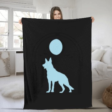 Discover German Shepherd Celestial GSD Dog Moon Tarot Fleece Blankets