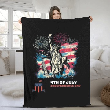Discover Happy Independence Day Fleece Blankets