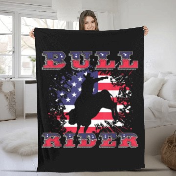 Discover American Bull Rider Clothing Western Fleece Blankets
