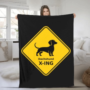 Discover Sign "Dachshund X-ING" Fleece Blankets